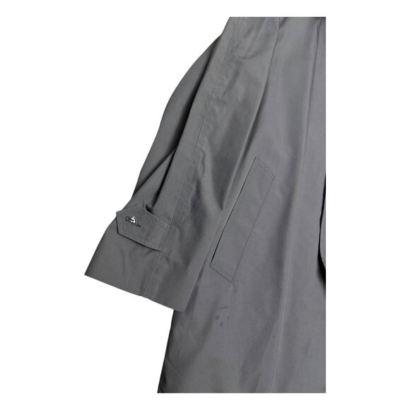 LONDON FOG Vintage Luxury Designer Gray Long Business Trench Coat Mens 40R - Picture 6 of 8